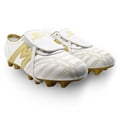 thumbnail image 2 of Manriquez Botines de fútbol piel tachones suela TPU césped natural blanco oro, 2 of 5