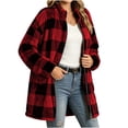 thumbnail image 4 of Livrdious Women Plaid Fleece Jackets Oversized Long Sleeve Outwear Jacket Zipper Warm Fall Winter Coats with Pockets, 4 of 7