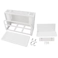 thumbnail image 1 of Portacuchillos multifuncional, tabla de cortar, tenedores, palillos, organizador con estante de almacenamiento magnético y bandeja de drenaje para encimera de pared de cocina, color blanco, 1 of 14