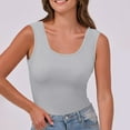 thumbnail image 4 of ZQUUVOU Tank Top For Women Square Neck Summer Solid Color Slim Tops (Gray,XL), 4 of 7