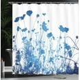 thumbnail image 4 of Ambesonne Blue White Shower Curtain, Wildflowers Blooms, 69"Wx70"L, White Blue, 4 of 5