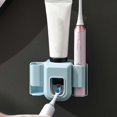 thumbnail image 3 of Wosthever Soporte para cepillo de dientes dispensador de de dientes montado en la pared cubierta a prueba de polvo exprimidor de de dientes hogar Juegos de accesorios de baño Rosa, 3 of 6