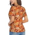 thumbnail image 3 of Fuzoiu Hippie Flower Print Women's Classic V-Neck T-Shirt, Short Sleeve V Neck Tees for Casual Everyday Wear,Casual Fit Tee,Summer Fashion Tops-Small, 3 of 5