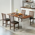 thumbnail image 2 of Gymax Wooden Dining Chair Set of 4 w/Rubber Wood Frame & Padded Seat & Curved Back Brown, 2 of 8