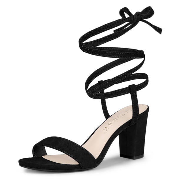 Sandalias Mules De Tiras Allegra K Tacón Alto Bloque Para Mujer Negro 41 | Walmart En Línea