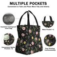 thumbnail image 3 of Pioneer Flower Floral Print Pattern Drawstring Insulated Lunch Bag for Women, Stain-Resistant Large Lunch Tote with Multi-Pockets for Work Office, 3 of 6