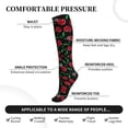 thumbnail image 3 of Lsque Cherry Pattern Sport Compression Socks for Men & Women 15-20 mmHg Knee High Nurse Pregnant Running Medical and Travel Athletic, 3 of 6