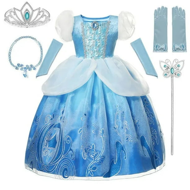 Disney vestido de princesa Rapunzel para niños, conjunto de disfraces enredados, ropa de fantasía para fiesta de cumpleaños, Carnaval y Halloween