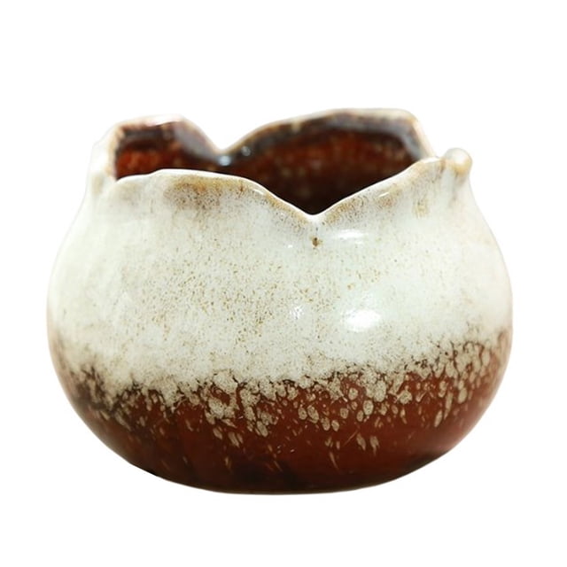 Kearding Maceta de cerámica para flores, macetas suculentas para plantas en maceta, soporte para bonsái, maceta de adornos para el hogar, Jardín y Patio Blanco