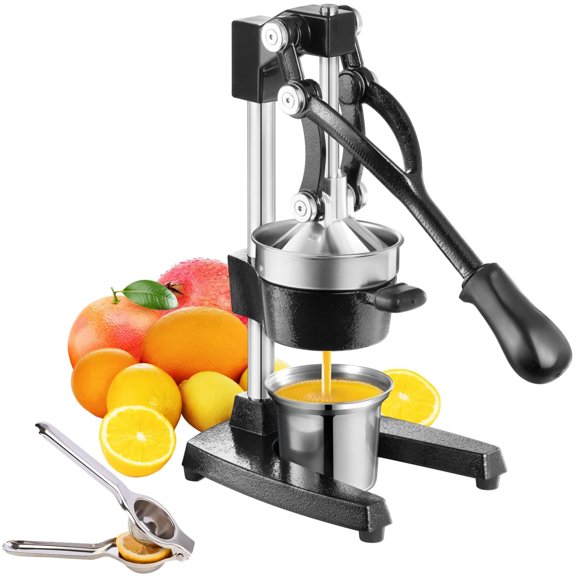 Manual Citrus Juicer Easy Juicing, Easy Clean Stainless Steel and Cast Iron