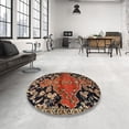 thumbnail image 4 of Ahgly Company Machine Washable Indoor Square Traditional Vermilion Red Area Rugs, 3' Square, 4 of 7