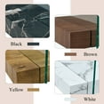 thumbnail image 5 of 43.3 Inch Modern Two-Tier Coffee Table Clear Glass & Dark Wood Style for Living Room & Office, 5 of 12
