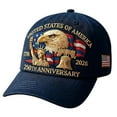 thumbnail image 3 of 250th Anniversary Cap Made in U.S, AdjU.S.table Patriotic Red Baseball Hat, Marine Corps Edition, Retro Washed Design, Celebrate U.S. 250 with Pride and Patriotism, Khaki, 3 of 10