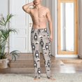 thumbnail image 4 of Bingfone Cartoon Bear Brown Mens All Over Print Sleep Pajama Pants-Medium, 4 of 5
