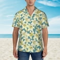 thumbnail image 5 of Uemuo Lilies Flowers Printed Regular Fit Short Sleeve Casual Hawaiian Shirt for Men,Aloha shirt,Tropical shirt,Floral print shirt,Vacation Beach shirt-3X-Large, 5 of 9
