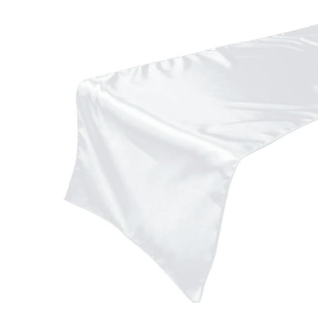 

Shiny Satin Table Runner Solid White