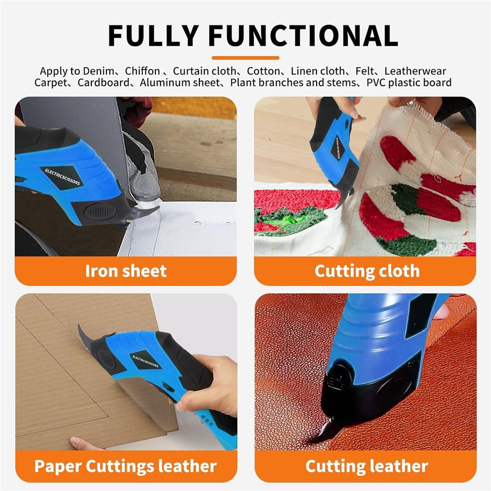 Cardboard Cutter, Electric Box Cutter, Cordless Electric Scissors, Ultimate Cutting Tool for Home and Crafts, 2 Blades Included, Electric Scissors for Cutting Fabric, Cardboard and Plastic