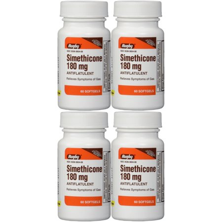 Simethicone 180 mg Generic for Phazyme Ultra Strength Anti-Gas 60 Softgels PACK of 4
