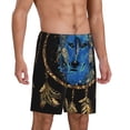 thumbnail image 2 of Naloa Wolf Head And Dreamcatcher Men's Short Pajama Pants, Pj Shorts, Lounge Comfort Shorts-Medium, 2 of 6