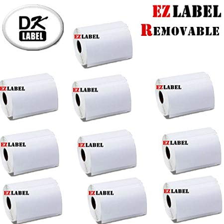 10 Rouleaux EZLabel Dymo Compatible 30252 Étiquettes Amovibles Blanches Autocollantes, 1-1/8 Pouces x 3-1/2 Pouces, 350 Étiquettes/rouleau