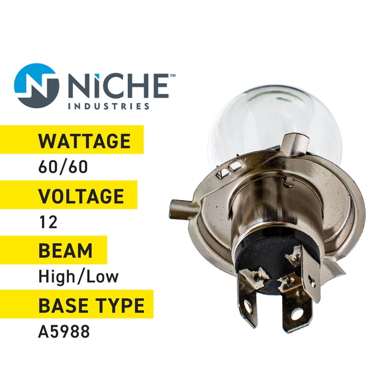 Niche A5988 Headlight Bulb for Polaris Arctic Cat Lynx Snowmobile