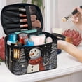 thumbnail image 5 of HELLHERO Snowman Lantern Night Makeup Bag Organizer Travel Make Up Organizer With Brush Storage Wide-open Double Zipper for Women Men, 5 of 6