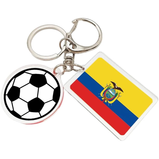 Yanonmyfd 2026 World Cup Soccer Keychain - 2026 World Cup Flag Keychain, Soccer Fan Gift & Souvenir (2PCS),Ecuador