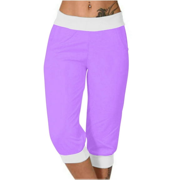 REALiKUN Women's Capri Sweatpants Yoga Running Gym Lounge Pants Sports Loose Comfy Athletic Cropped Joggers with Pocket