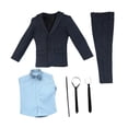 thumbnail image 4 of Traje Formal a Escala 1: Chaqueta Y Pantalones, Estilo Retro, para Cosplay, con Mangas Largas, Cinturón Y , para Accesorios de 12 Pulgadas Azul marino, 4 of 8