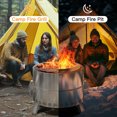 thumbnail image 3 of Philergo 17" Smokeless Fire Pit for Outside, Stainless Steel Wood Burning Fire Pit with Foldable Legs, Grill, Poker, Carry Bag, 3 of 8