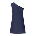 thumbnail image 5 of USSUMA Sundress for Women Beach Vacation Tank Shift Short Mini Summer Dresses for Women Casual One Shoulder Sleeveless Solid Color Plus Size Party Sun Dresses, 5 of 8