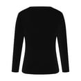 thumbnail image 5 of Jjayotai Women's Velvet Top, V Neck Long Sleeves Solid Casual Tunic Blouse, Loose Velour T-Shirt Pullover Tops, 2025 Trendy Clothes for Women Black XXXL, 5 of 6