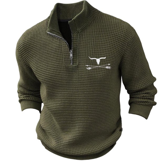 Blusa y camisa de manga larga con cuello alto para hombre, color liso, con cremallera, cuello alto, cubrecabezas, tejido elástico, estilo suéter, poliéster.