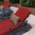 thumbnail image 4 of Casual Cushion Outdoor Lumbar Pillow, Striped Sunbrella Fade-Resistant for Patio Furniture & Porch Swings, 19"W x 12"L, 6" thick, Reversible, Brannon Redwood, 4 of 5
