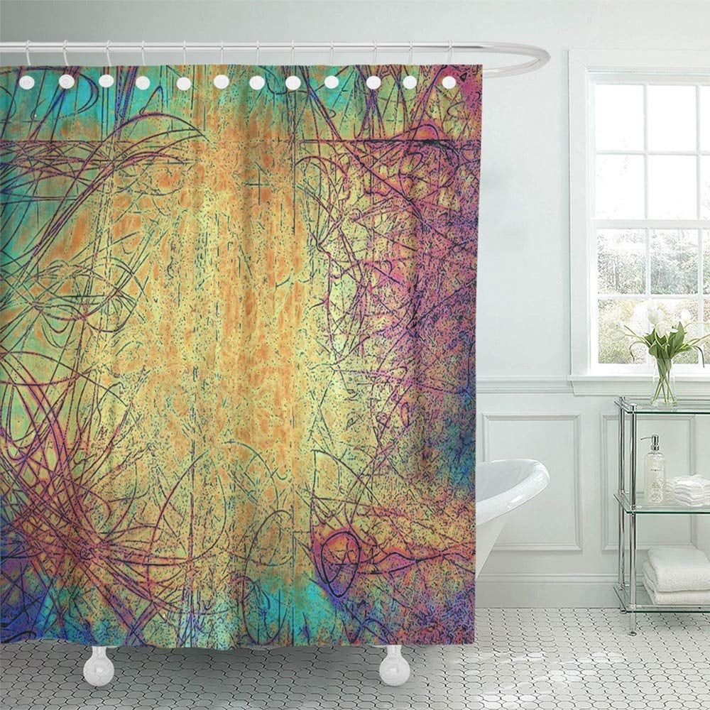 Details about   Vintage Shower Curtain Grunge Ink Splatter Print for Bathroom 