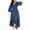 Blue, variant on utcoco 2025 Womens Casual Belted Long Sleeve Denim Dress Blue-M
