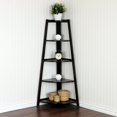 thumbnail image 6 of Corner Shelf, 5 Tier Modern Corner Bookshelf Industrial Corner Ladder Shelf Small Bookcase Plant Stand for Living Room, Kitchen, Home Office, 6 of 8