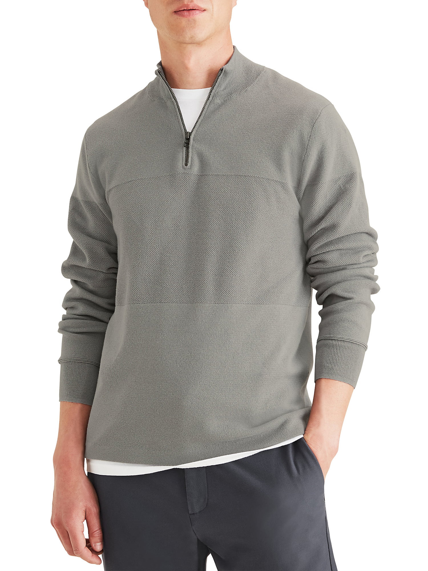 Dockers Men's Regular Fit Quarter Zip Sweater - Walmart.com