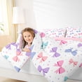 thumbnail image 3 of spefrowx Cute Princess Bow Queen Bedding, Multicolor Ribbon Star Dots Bedding Comforter Set Queen, Pink Reversible, 7-Piece, 3 of 6