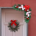 thumbnail image 2 of Corona navideña decorativa creativa para puerta de entrada, ideal para el Año Nuevo de un apartamento. Rojo, 2 of 9