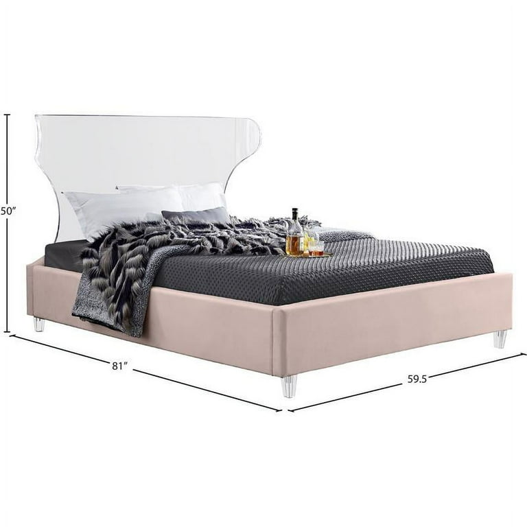 Meridian Furniture Ghost Velvet Queen Bed Meridian Furniture Ghost Velvet Queen Bed