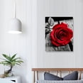 thumbnail image 3 of Creowell Canvas Wall Art Red Rose Painting Bathroom Accessories,Black and White Wall Art Flower Pictures Canvas Print Artwork for Living Room Bedroom Home Decorations 16x20 Inches, 3 of 3