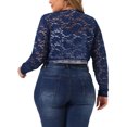 thumbnail image 3 of Unique Bargains Women's Plus Size Sheer Long Sleeve Open Front Cardigan Lace Shrug, 3 of 5