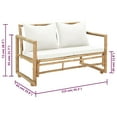 thumbnail image 4 of vidaXL Patio Loveseat 2 Seater Sofa with Cushions for Balcony Backyard Bamboo, 4 of 22