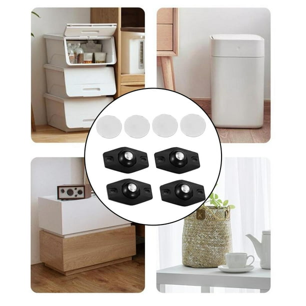 4x ruedas giratorias para muebles pequeños, ruedas giratorias de servicio pesado, caja de almacenamiento Universal de rotación de 360 degree, rodillo Negro Macarena ruedas giratorias