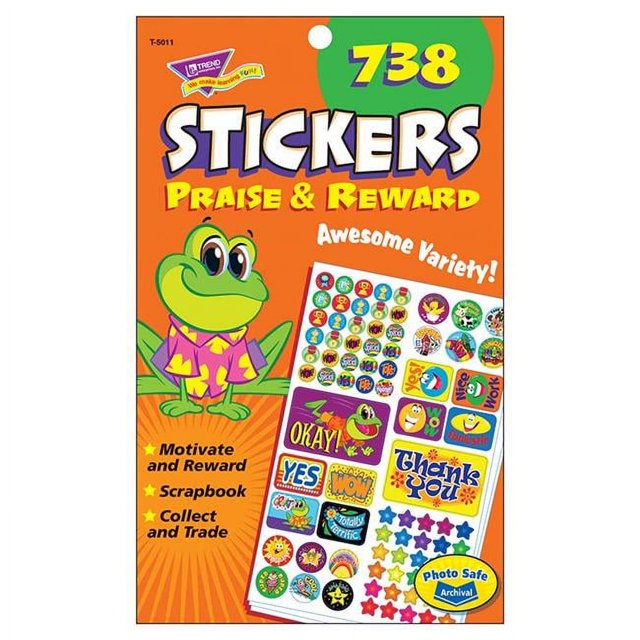 Trend Enterprises T-5011-6 Praise & Reward Spd Sticker Pads - 6 Each