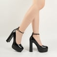 thumbnail image 6 of JENN ARDOR Platform Heels for Women Chunky Heel Closed Toe High Heels Block Heel Ankle Strap, 6 of 9