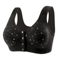 thumbnail image 2 of dgysar Front Closure Bras for women Full Coverage Wireless Comfortable Soft Wireless No Underwire Plus Size T-Shirt Bra Black 40, 2 of 3