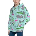 thumbnail image 2 of Daiia Hippo With Flamingos And Crocodiles for Boys Fashion Hoodies & Sweatshirts with Kangaroo Pocket,Hooded Sweatshirt for Kid, Breathable& Moisture Wicking-Medium, 2 of 6