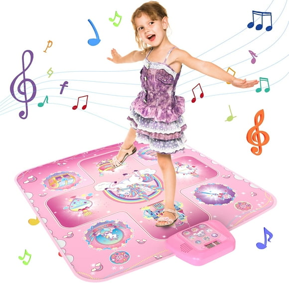 Dance Mat GirlsHome Unicorn Electronic con 5 modos de juego para niños de 3 a 12 años